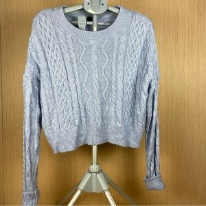 Rue21 Blue Cable Knit Cropped Sweater XL